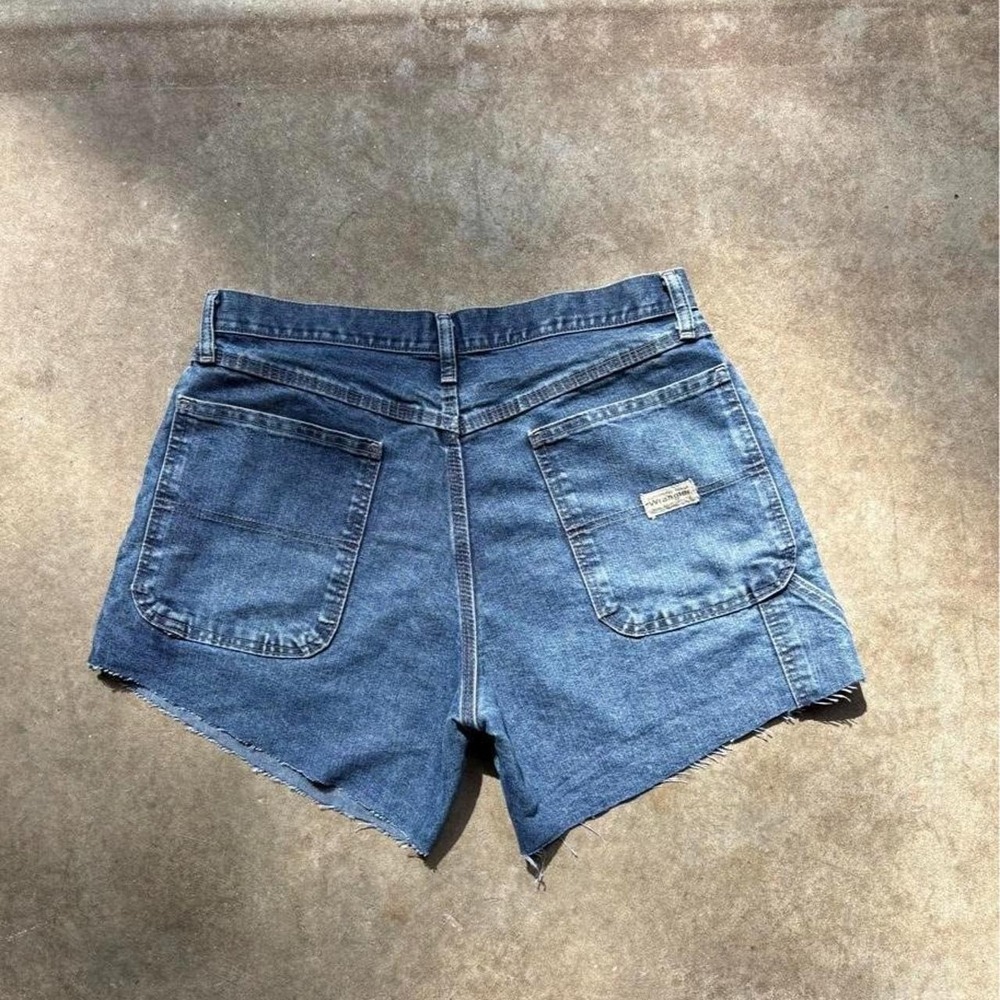 Wrangler blue denim carpenter jean shorts Size 34"